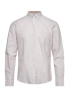 Striped Cotton/Linen Shirt L/S Tops Shirts Casual Cream Lindbergh