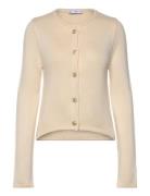 Striped Cardigan With Jewel Buttons Tops Knitwear Cardigans Beige Mang...