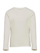 Top L S Basic Rib Tops T-shirts Long-sleeved T-shirts White Lindex