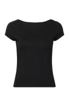 Soft Touch Low Back Top Tops T-shirts & Tops Short-sleeved Black Gina ...