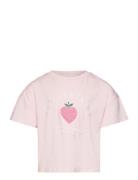 Sequins Printed T-Shirt Tops T-shirts Short-sleeved Pink Mango