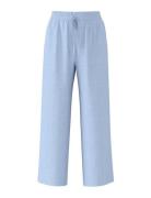 Slfviva-Gulia Hw Long Linen Pant Bottoms Trousers Wide Leg Blue Select...