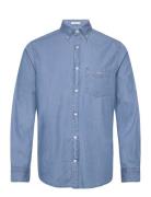 Reg Indigo Bd Tops Shirts Casual Blue GANT