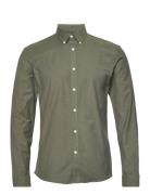 Yarn Dyed Oxford Superflex Shirt Tops Shirts Casual Khaki Green Lindbe...