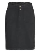 Utility Skirt With A Paperbag Waistband Polvipituinen Hame Black Espri...