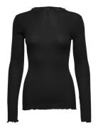 Silk T-Shirt Tops T-shirts & Tops Long-sleeved Black Rosemunde
