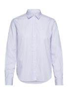 Reg Poplin Striped Shirt Tops Shirts Long-sleeved Blue GANT