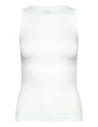 Women Seamless Tank Top "Rib" Sport T-shirts & Tops Sleeveless White Z...