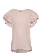 Tavora Frill Tops T-shirts Short-sleeved Pink MarMar Copenhagen