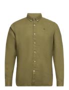 Ls Linen Shirt Tops Shirts Casual Khaki Green Timberland