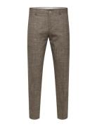 Slhslim-Oasis Linen Trs Noos Bottoms Trousers Formal Grey Selected Hom...