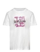 Jorlafayette Branding Tee Ss Crew Mni Tops T-shirts Short-sleeved Whit...