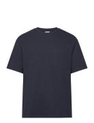 Slhloosesaul Slub Ss O-Neck Tee Tops T-shirts Short-sleeved Navy Selec...
