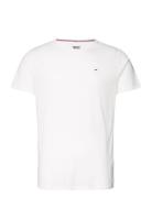 Tjm Xslim Jaspe C Neck Ext Tops T-shirts Short-sleeved White Tommy Jea...