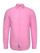 Studios Casual Linen L/S Shirt Tops Shirts Casual Pink Superdry