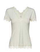 T-Shirt Tops Blouses Short-sleeved Cream Rosemunde