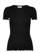 Organic Cotton T-Shirt Tops T-shirts & Tops Short-sleeved Black Rosemu...