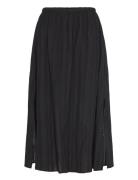 Tamara Embroidered Cotton Midi Skirt Polvipituinen Hame Black Malina