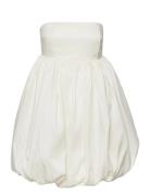 Isolde Strapless Bubble Mini Dress Lyhyt Mekko White Malina