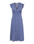 Onlmay Life S/L Wrap Midi Dress Jrs Polvipituinen Mekko Blue ONLY