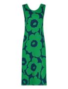 Simpukka Unikko Polvipituinen Mekko Green Marimekko