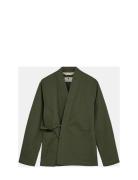 Akjesper Kimono Overshirt Tops Overshirts Khaki Green Anerkjendt