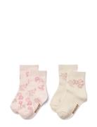 2 Pk Pattern Luna Socks Sukat Pink Wheat