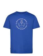 Hook T-Shirt Tops T-shirts Short-sleeved Blue Makia