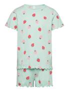 Pyjama Tee Shorts Set Unicorn Pyjamasetti Pyjama Green Lindex