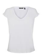 Vmfilli Ss V-Neck Tee Ga Noos Tops T-shirts & Tops Short-sleeved White...