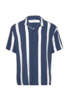 Jjjeff Resort Stripe Shirt Ss Relaxed Tops Shirts Short-sleeved Blue J...