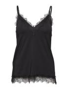 Rwbillie Sl Strap Lace Top Tops T-shirts & Tops Sleeveless Black Rosem...