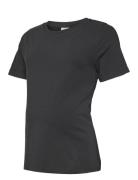 Mleva Ss Jrs Top Tops T-shirts & Tops Short-sleeved Black Mamalicious