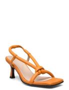 Slfsara Padded Leather High Heel Sandal Korolliset Sandaalit Orange Se...