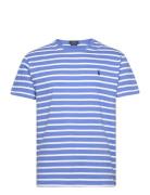 Classic Fit Striped Jersey T-Shirt Tops T-shirts Short-sleeved Blue Po...