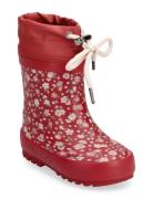 Thermo Rubber Boot Print Shoes Rubberboots High Rubberboots Red Wheat