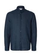Slhregkylian-Linen Shirt Ls Classic Noos Tops Shirts Casual Navy Selec...
