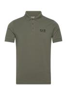 Jerseywear Tops Polos Short-sleeved Khaki Green EA7