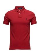 Slim Fit Mesh Polo Shirt Tops Polos Short-sleeved Red Polo Ralph Laure...