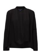 Josie Jersey Drape Front Jckt Tops Knitwear Cardigans Black French Con...