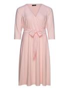 Surplice Jersey Dress Polvipituinen Mekko Pink Lauren Women