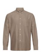 Slhregrick-Ox Shirt Ls Noos Tops Shirts Casual Beige Selected Homme