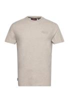 Vintage Logo Emb Tee Tops T-shirts Short-sleeved Cream Superdry