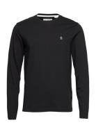 Cont Ls Pinpoint Jer Tops T-shirts Long-sleeved Black Original Penguin