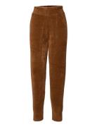 Amy Faux Fur Knitted Jogging Pants Pyjamahousut Olohousut Brown Jakke