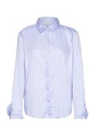 Mattie Flip Shirt Tops Shirts Long-sleeved Blue MOS MOSH