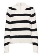 Onlleise Freya Ls Zip High Neck Pullover Tops Knitwear Turtleneck Whit...