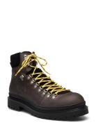 Slhlandon Leather Hiking Boot Nyörisaappaat Brown Selected Homme
