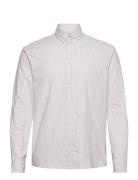 Sdval Stripe Tops Shirts Casual Cream Solid