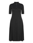 Cotton-Blend Polo Dress Polvipituinen Mekko Black Lauren Ralph Lauren